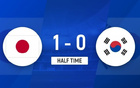半場日本女足1-0領(lǐng)先，成宮唯進(jìn)球，金敏智錯失良機(jī)。